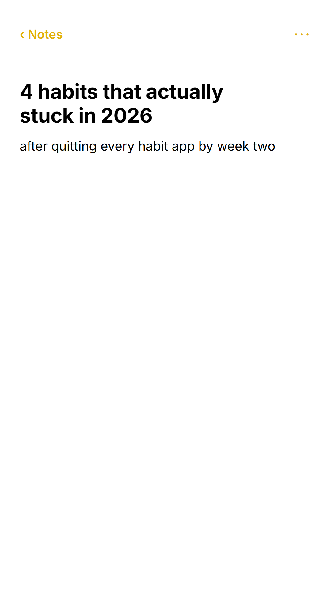 Draft 2: 4 habits that actually stuck in 2026