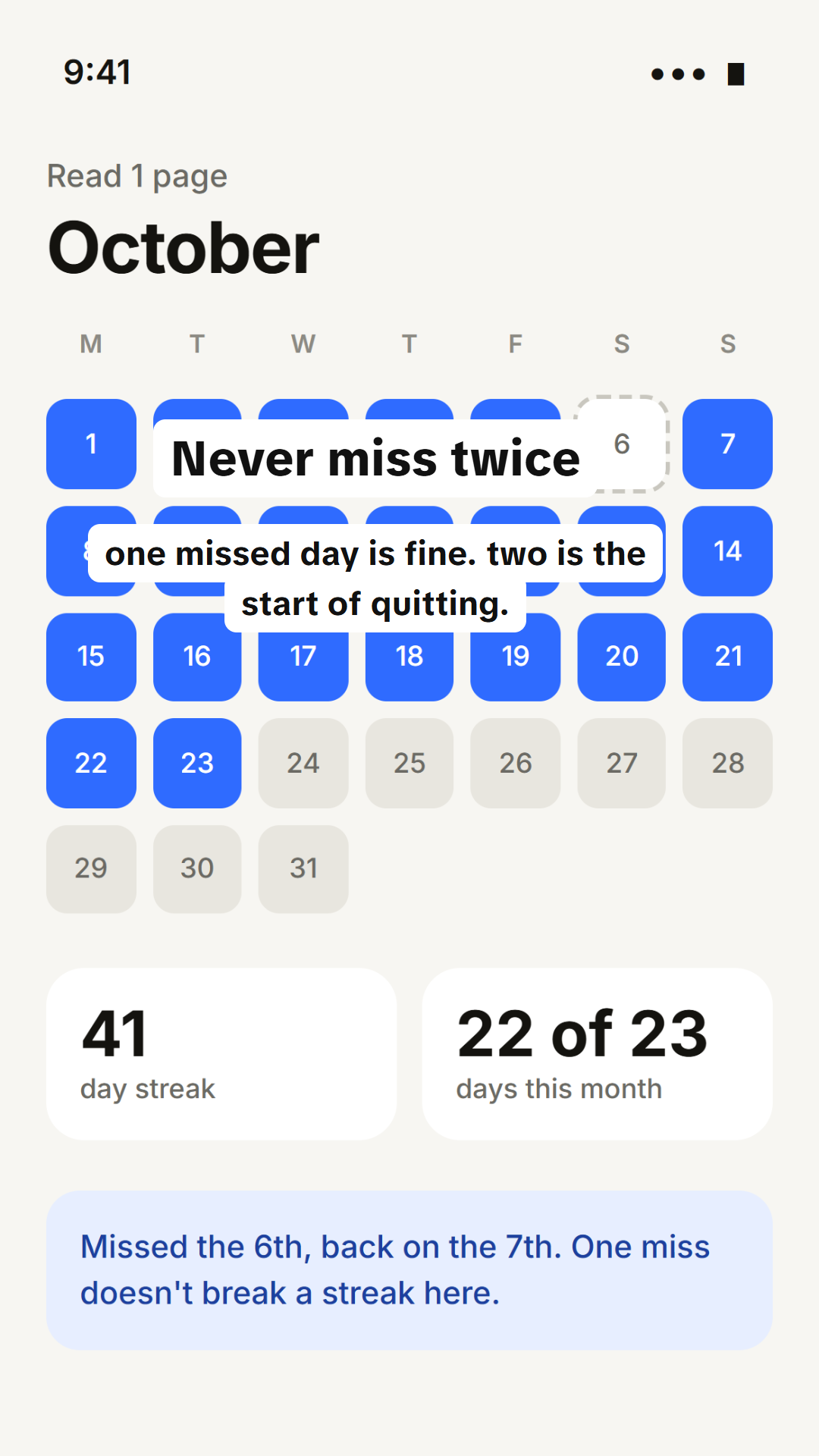 Draft 3: Never miss twice